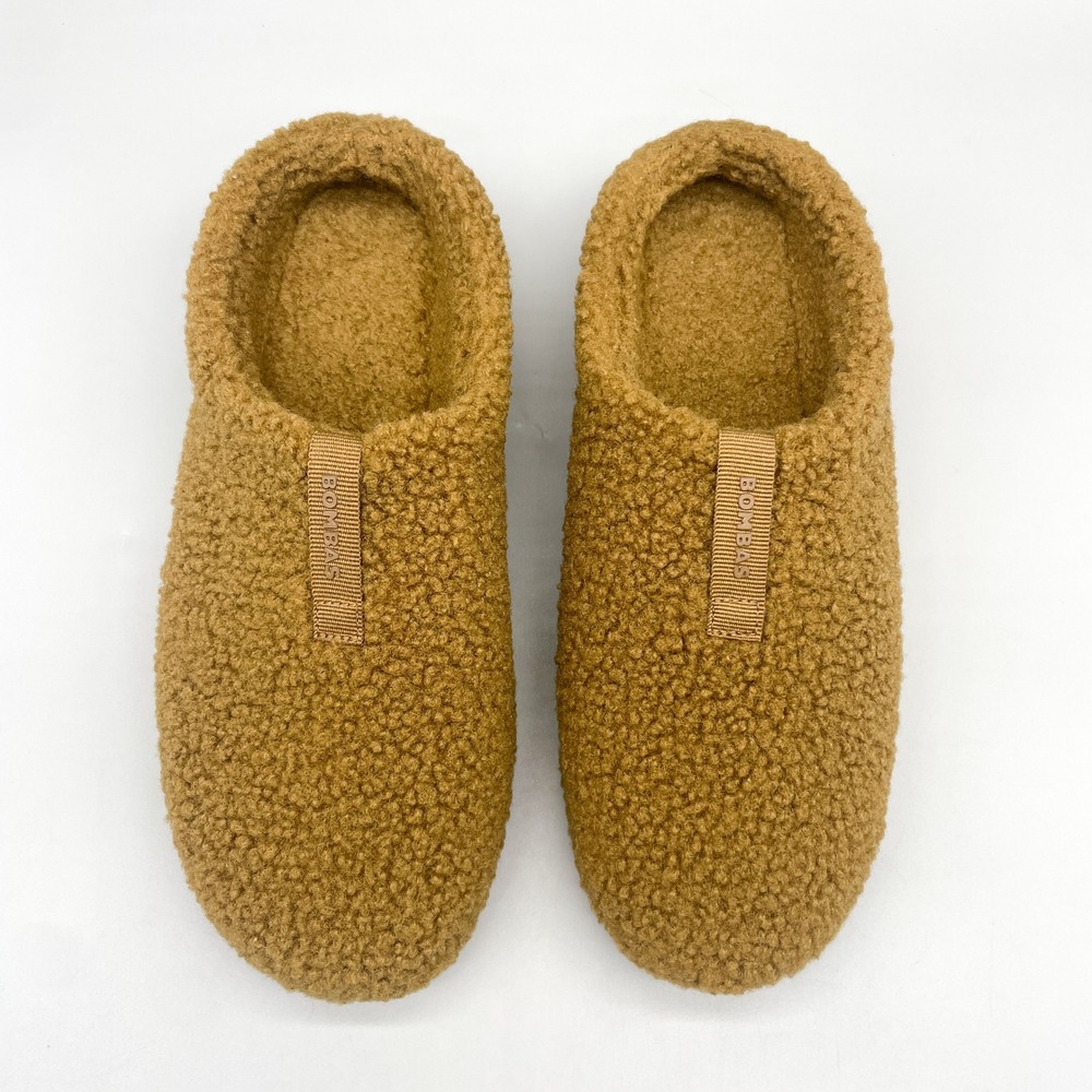 Bombas Womens 9 Sunday Sherpa Mule Slippers Brown Cozy House Shoes Cabin Comfort